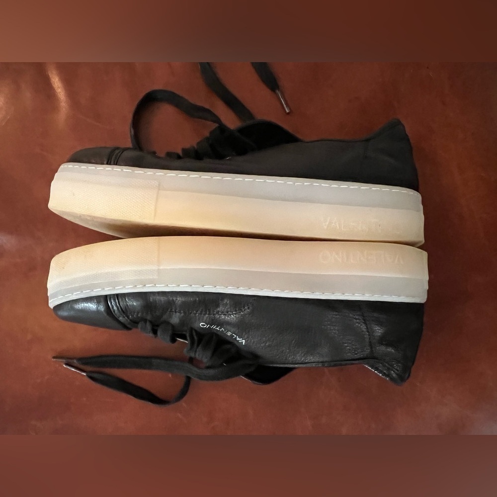 Valentino Black Leather Sneakers 10 - Picture 11 of 12